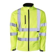 Premium Hi Vis Soft Shell Jacket High Visibility Viz Work Rain Proof Zip Jackets
