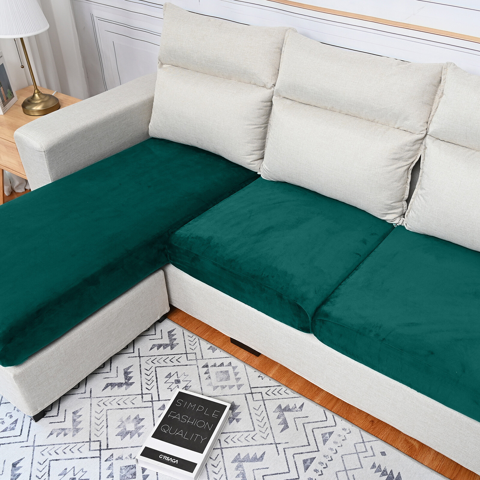 Stretch Velvet Sofa Cushion Covers Protector Seat Slipcover Couch