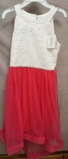 Speechless Lace to Tulle High Low White/PInk Dress Girl's Size 8 Or 12 BNWT