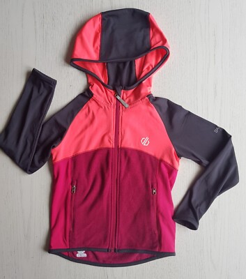 DARE 2B Mädchen funktionale SWEATJACKE Fleecejacke Sport JACKE Gr 128 Kapuze TOP