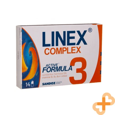 LINEX COMPLEX Lactobacillus Rhamnosus GG Complex Vitamin B1 B2 B6 Zinc 14 Caps