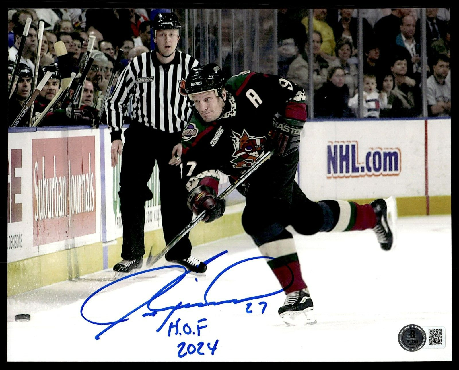 Jeremy Roenick Autographed Signed Phoenix Coyotes 8X10 PHOTO INSCRIBED "HOF 2024" BAS COA - 