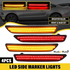 Side Marker Lights Smoked Lens For Ford Mustang 2010-2014 Front & Rear LED  4PCS