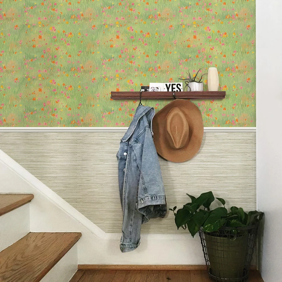 Jiffdiff Wallpaper Rolls Colorful Flower Field Peel and Stick Wall Sticker - Image 4 of 4