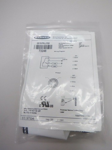 Sensor fotoeléctrico Banner QS18VP6LLPQ8 73246 - Imagen 1 de 4