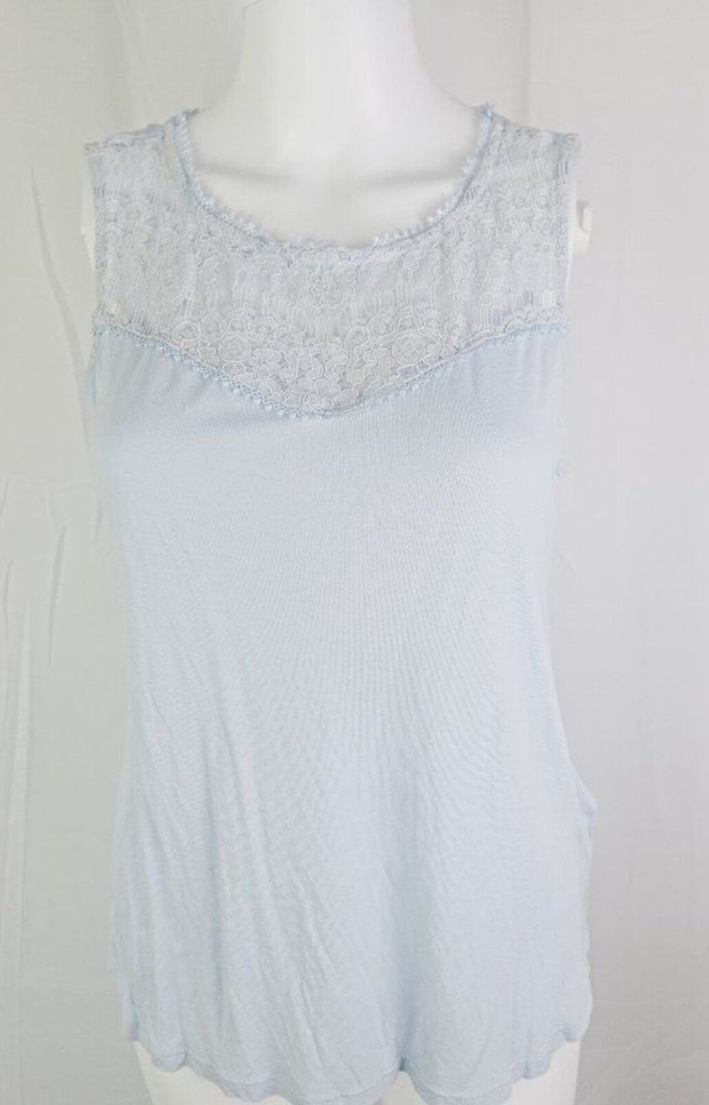 H&M Womens Size Small Powder Blue Lace Tank Top Blouse