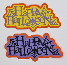 Happy Halloween Title 2 two pieces Layered Die Cut Scrapbook Embellishment