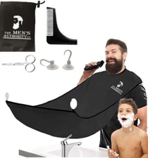 Beard Cape Bib Catcher Apron Barber  Shaving Cloth Set for Men Trimmer Suction