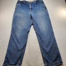 Vintage L.L. Bean Jeans Men's 38x32 Blue Flannel Lined Denim USA Made Carpenter