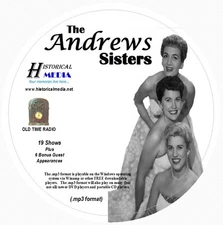 THE ANDREWS SISTERS - 25 Shows - Old Time Radio In MP3 Format OTR On 1 CD