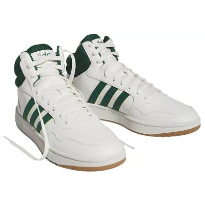 Adidas HOOPS 3.0 MID Basketball Shoes Leather Green/White IG5570
