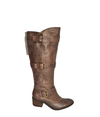 New! Donald J Pliner 'Dax'' Buckle Riding Boot Brown Leather Size 10 DD454 Devi