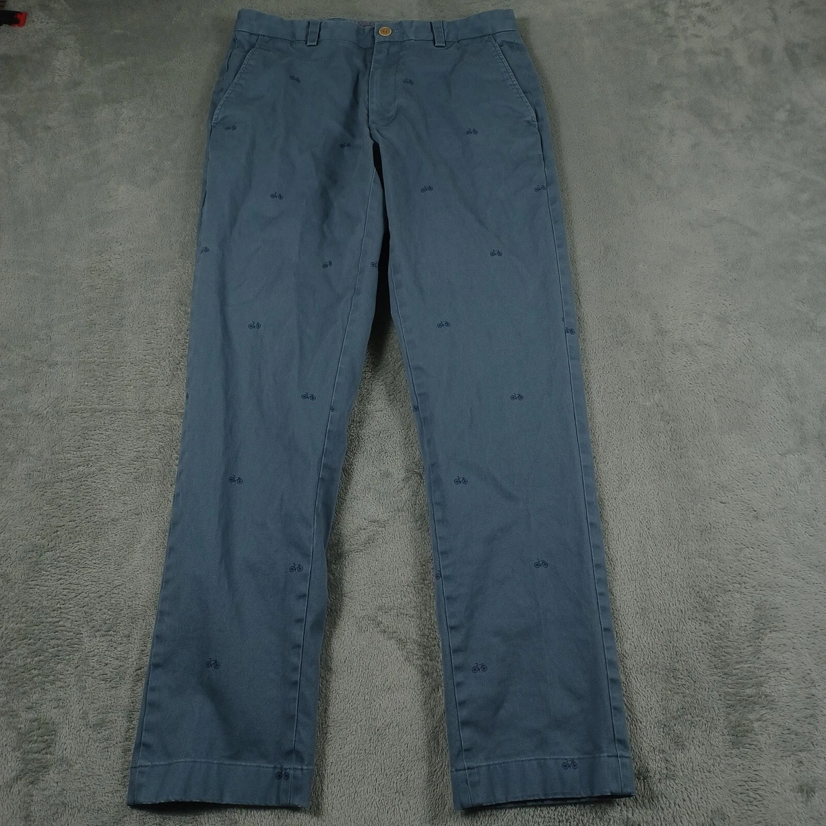 Pantalon Chino Homme Brooks Brothers Bleu Clair - Taille 31x30 - Coupe Droite Plat Devant - Neuf Avec étiquettes