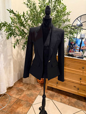 Veronica Beard Black Peak Lapel One-Button Lined Stretch Blazer Womens 2