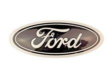 Oem Ford Front Grille Oval Emblem Badge Black White Fl34-402a16-ac F-150