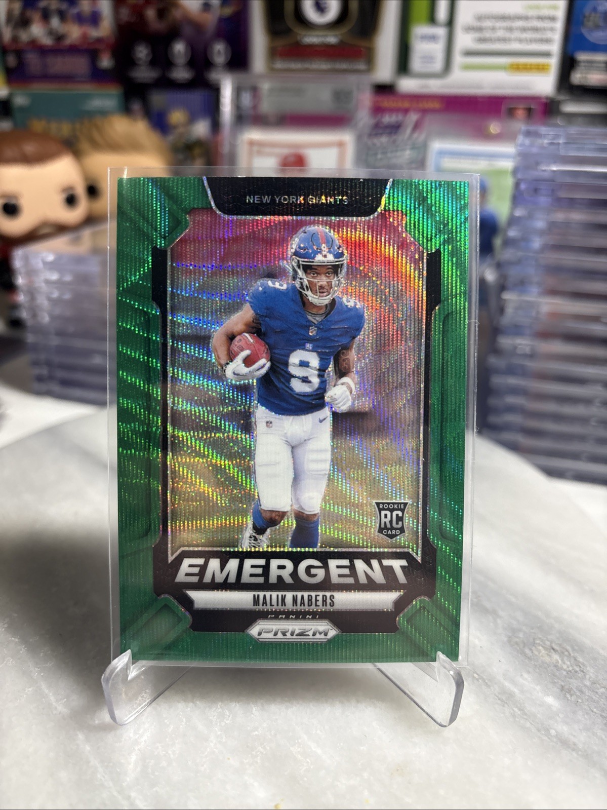 2024 Prizm Malik Nabers Emergent RC Green Rookie #6 Giants