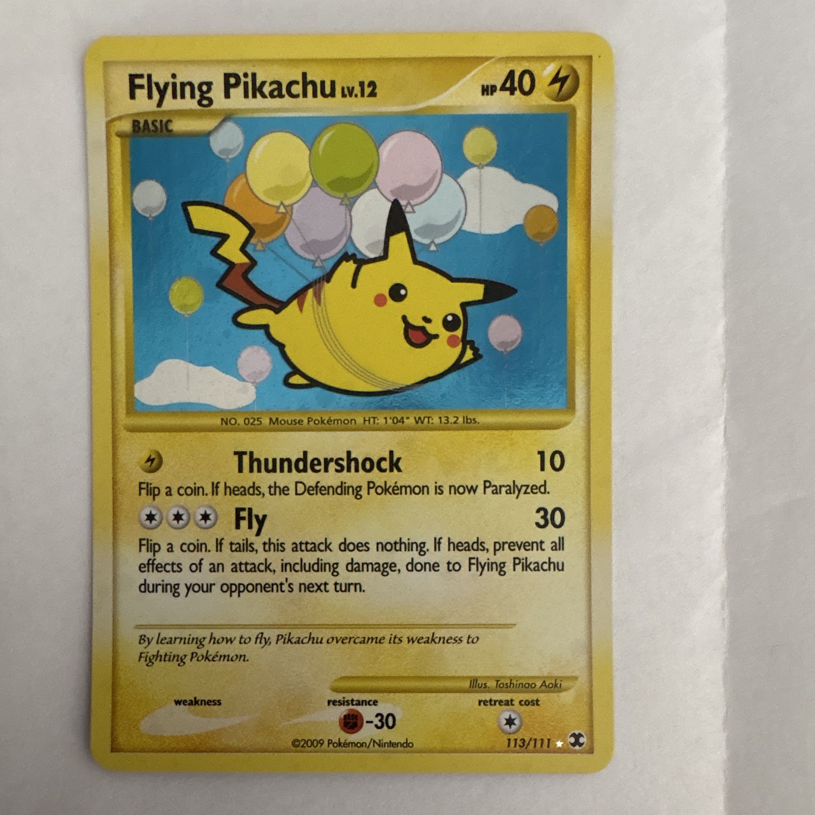 HEAVY HOLO BLEED Flying Pikachu 113/111 Rivals Secret Holo Secret Pokemon Card