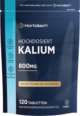 Kalium Hochdosiert aus Kaliumcitrat | 120 Vegane Tabletten | 800mg pro Tag