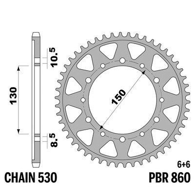 YAMAHA FJ 1100 1984-1985 Kettenrad PBR Tonhöhe 530 41 Zähne Edelstahl C