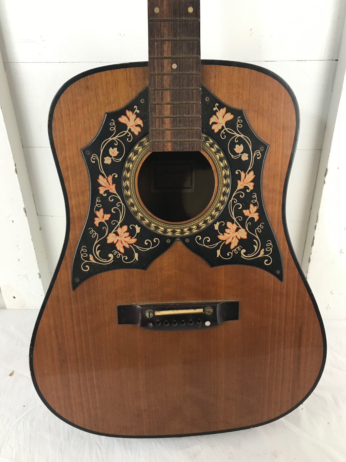 Funky Old Japanese Acoustic Guitar - Wall Hanger or Repair Project