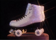 Billionaire Bling Silver Rhinestone Limited Edition Roller Skates Size 6