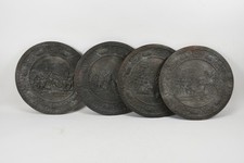 Q68H40- 4x żeliwna płyta reliefowa Tondo sceny bitewne 19. Jh. 