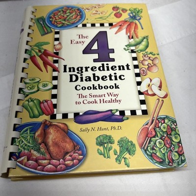 Vintage Cookbook Spiral Easy 4 Ingredient Diabetic Recipes Exchanges Healthy