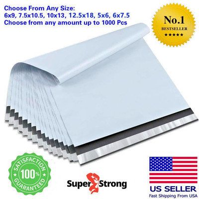 POLY MAILERS Envelopes Self Sealing Plastic Mailing Bags Size 6x9 7.5x10.5 10x13