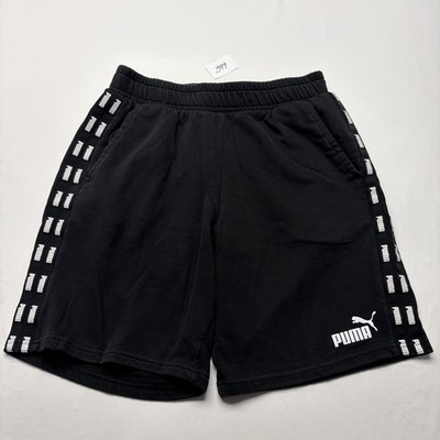 PUMA Men s Black Shorts with White Logo On Side Size M Streach Pockets