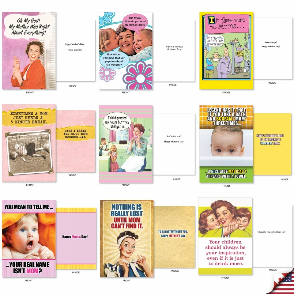 - 36 Assorted Funny Mother's Day Greeting Cards Bulk Box Set w/ 5 x 7 Inch En... - Image 3 of 4