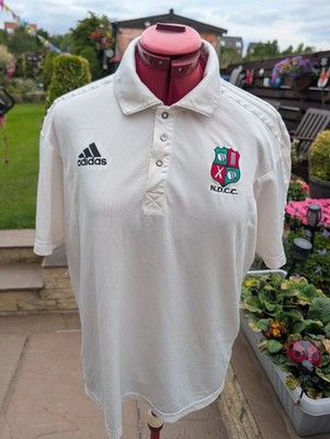 Adidas NDCC Cricket Poloshirt weiß ClimaCool Größe 12-13 Jahre
