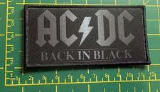 AC/DC BACK IN BLACK PRINTED SEW ON PATCH OFFICIALLY LICENSED