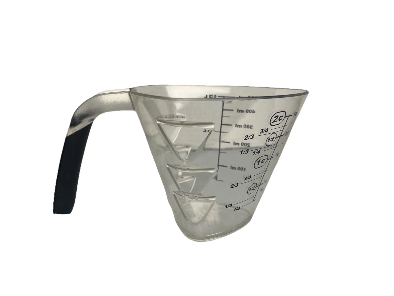 Rubbermaid Vtg Angled Clear Triangle Measuring Cup Rubber Handle Limited Rare!