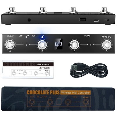 M-VAVE Chocolate Plus Wireless MIDI Foot Controller 4 Button Pedal