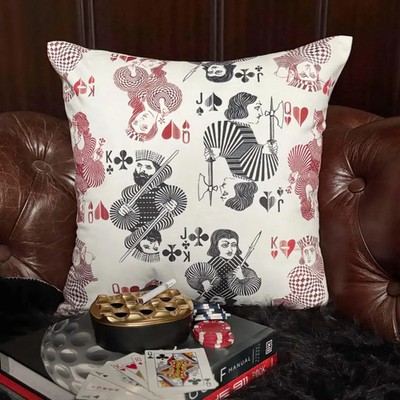The HomeCentric Red & Black Throw Pillow Cover Velvet Abstract - Royal Hearts