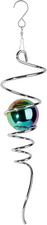 Gazing Ball for Garden Spiral Tail, Metal Wind Spinners Outdoor