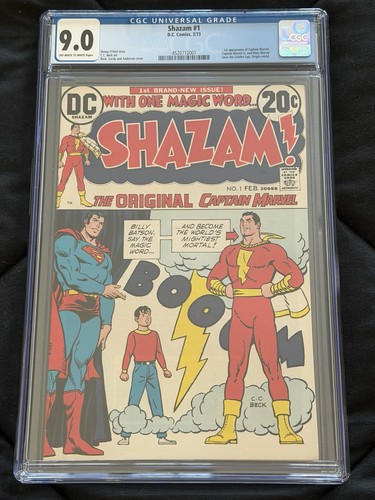 SHAZAM #1 (1973) CGC 9.0 1ST APP Captain Marvel ORIGIN RETOLD!!