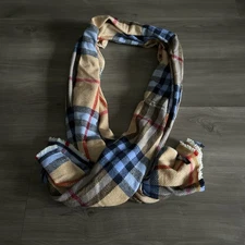 100% Cashmere Scarf Fringe Ends Handmade In Nepal  Pashmina Plaid Winter Luxury