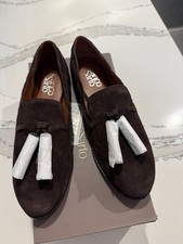 Franco Sarto Brown Suede Tassel Slip-On Loafer Flats Women's US 6.5 M