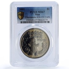 Niue 1 Dollar Pokemon Pikachu Copper-nickel Coin 2001 for sale
