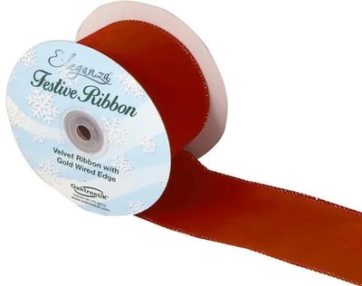 Weihnachten rotes Samtband mit Drahtkante 30 Fuß x 4 Zoll breit