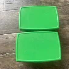 Kid fresh Flushable Wipes Dispenser, Hard Container Refillable Tub Green Set 2