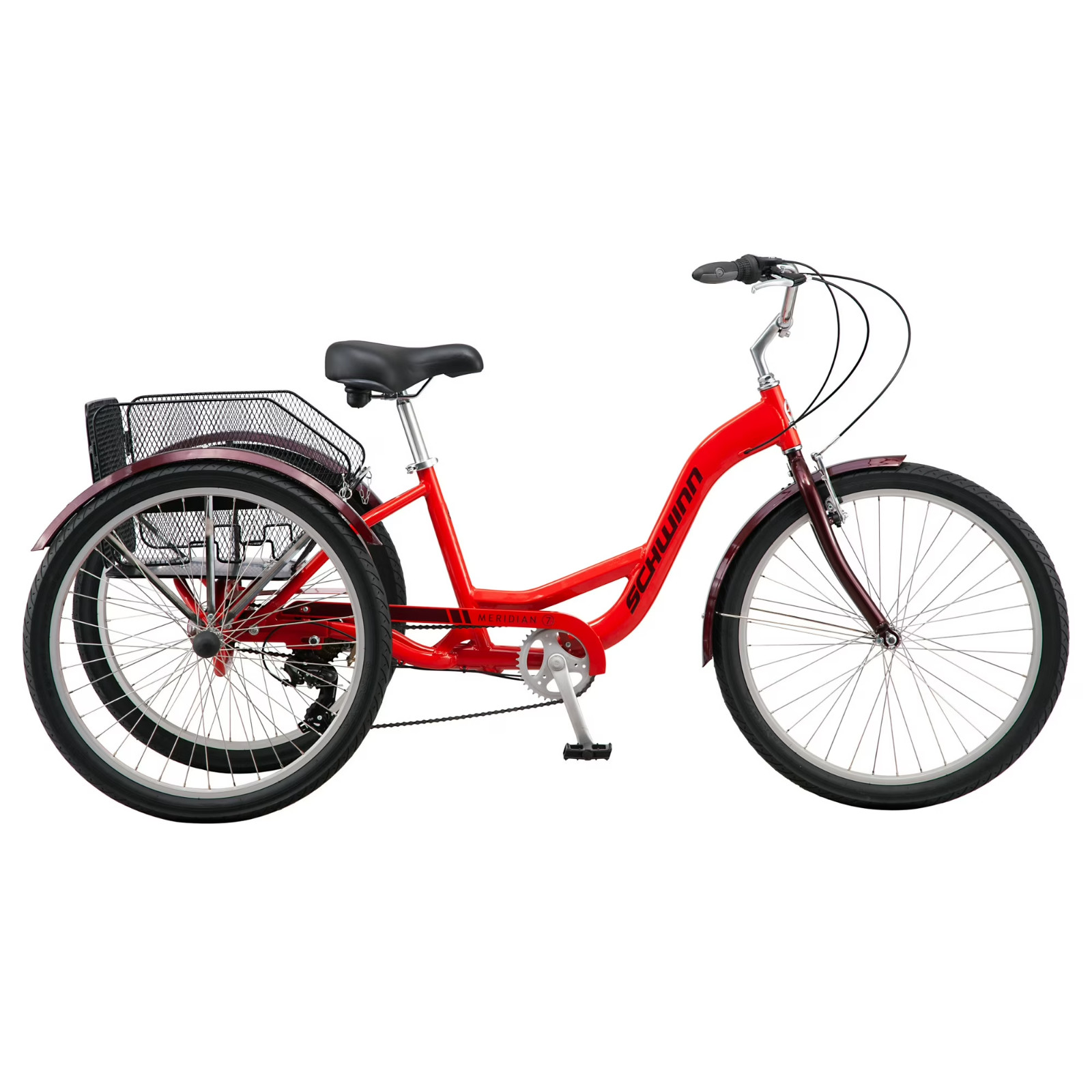 Schwinn Meridian Adult Tricycle 26 Inch 7 Speed Low Step Alu Frame Cargo Basket