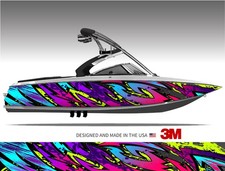 Neon Riot Abstract Boat Wrap Kit 3M Premium C...