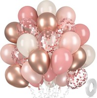 Luftballons Set 30 StüCk Rosegold Altrosa Weiß Metallic Konfetti FüR Hochzeit