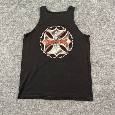 Vintage Y2K Island Hawaii Choppers Biker Tank-Top Large 21x29 Ride To Live