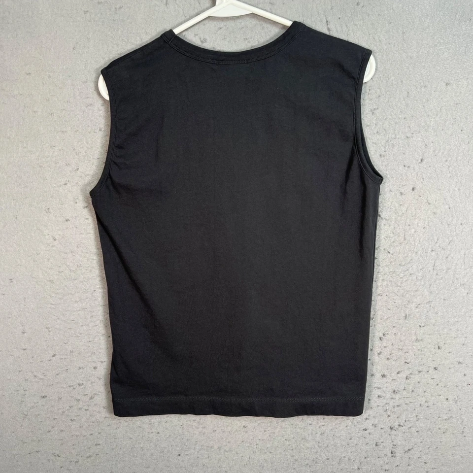 Camiseta Regata Masculina Dries Van Noten Pequena Cropped Preta Algodão Sem Mangas - Imagem 2 de 4