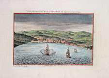 MADEIRA - VIEW OF THE TOWN AND ROAD OF FONCHAL BY G. CHILD,  THOMAS SALMON 1759.