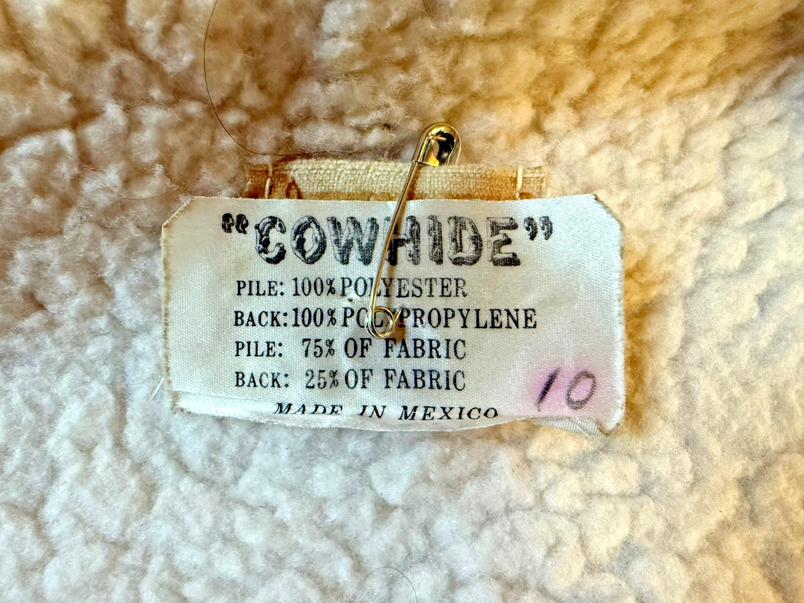 VTG Cowhide Leather Pony Hair Sherpa Lined Snap Front Toddler Western Vest - 4T