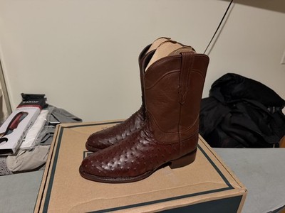 Men's Tecovas Full Quill Ostrich Roper Cowboy Boots